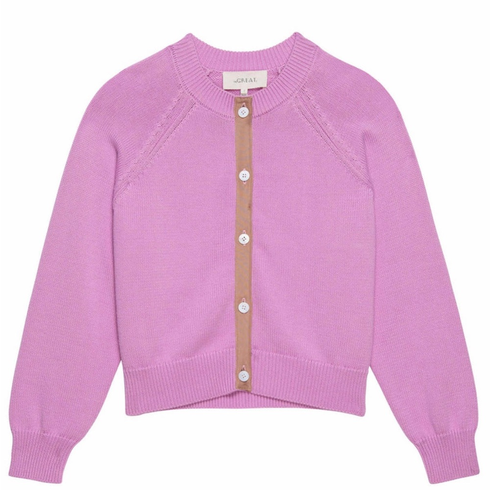 The Great. The Tiny Cardigan in the color Lilac Blossom - Picture 2 of 11